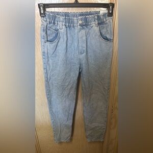 Women's Light Blue Jeans - Paper Bag Waist‎